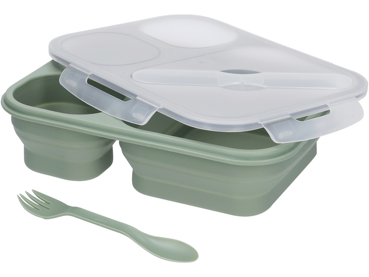 Silvercrest® kokkupandav toidukarp kolme sektsiooni ja söögiriistadega