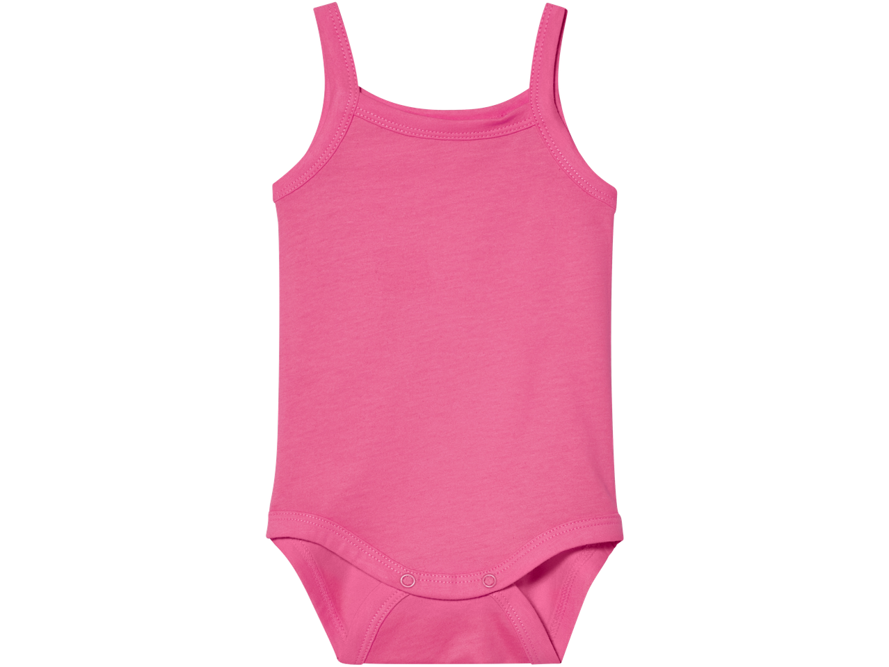 Ružičasti baby body s tankim naramenicama.