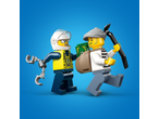 Toy figures: police officer with handcuffs and thief with crowbar and money bag.