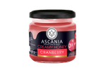 Ascania kreminis medus su spanguolėmis, 250g stiklainis.