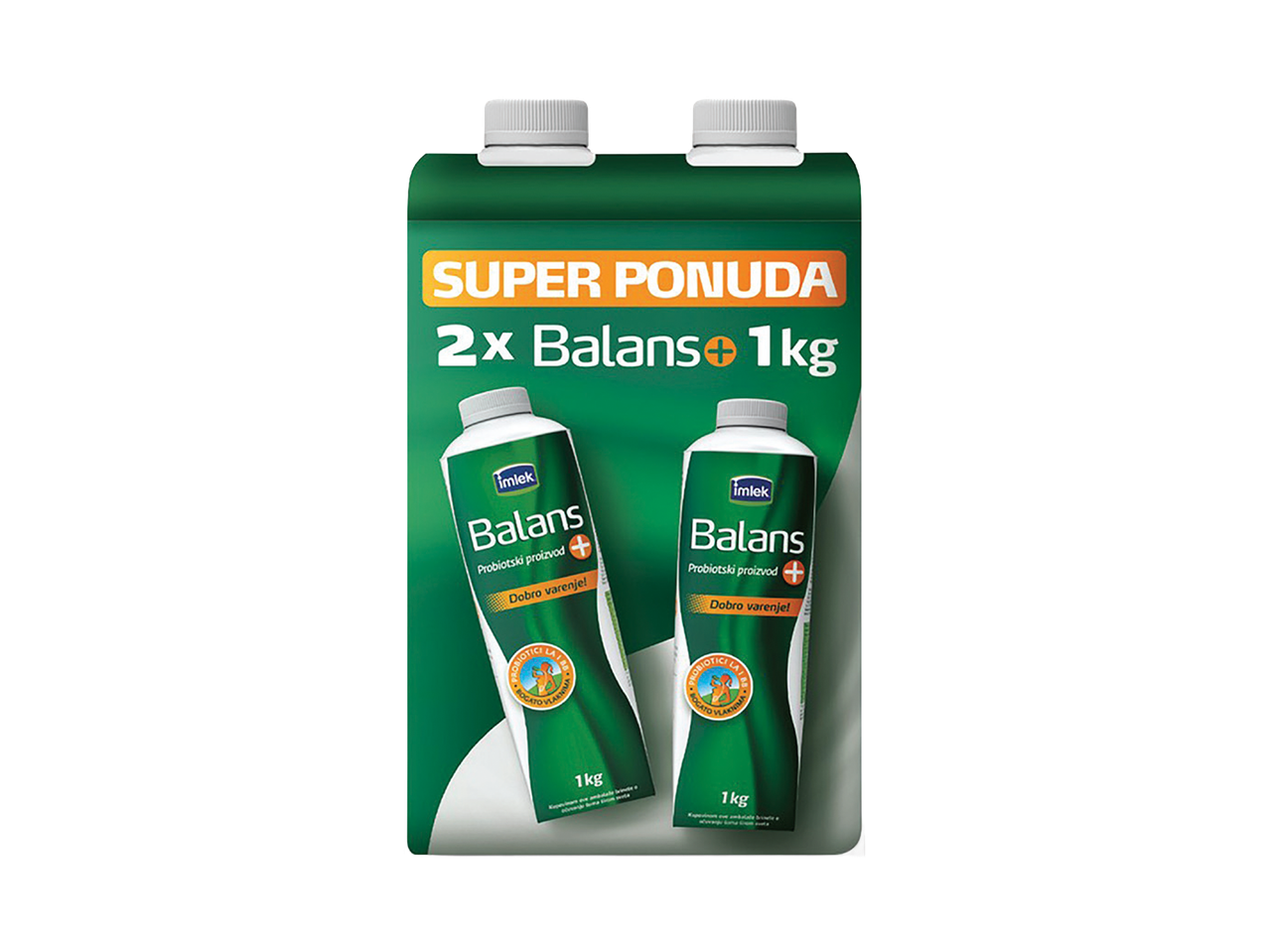 Pakovanje od 2x1kg probiotskog proizvoda za dobro varenje.