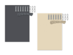 Zwei Sets mit Spannfedern, Karabinerhaken und Seilen in Grau und Beige.