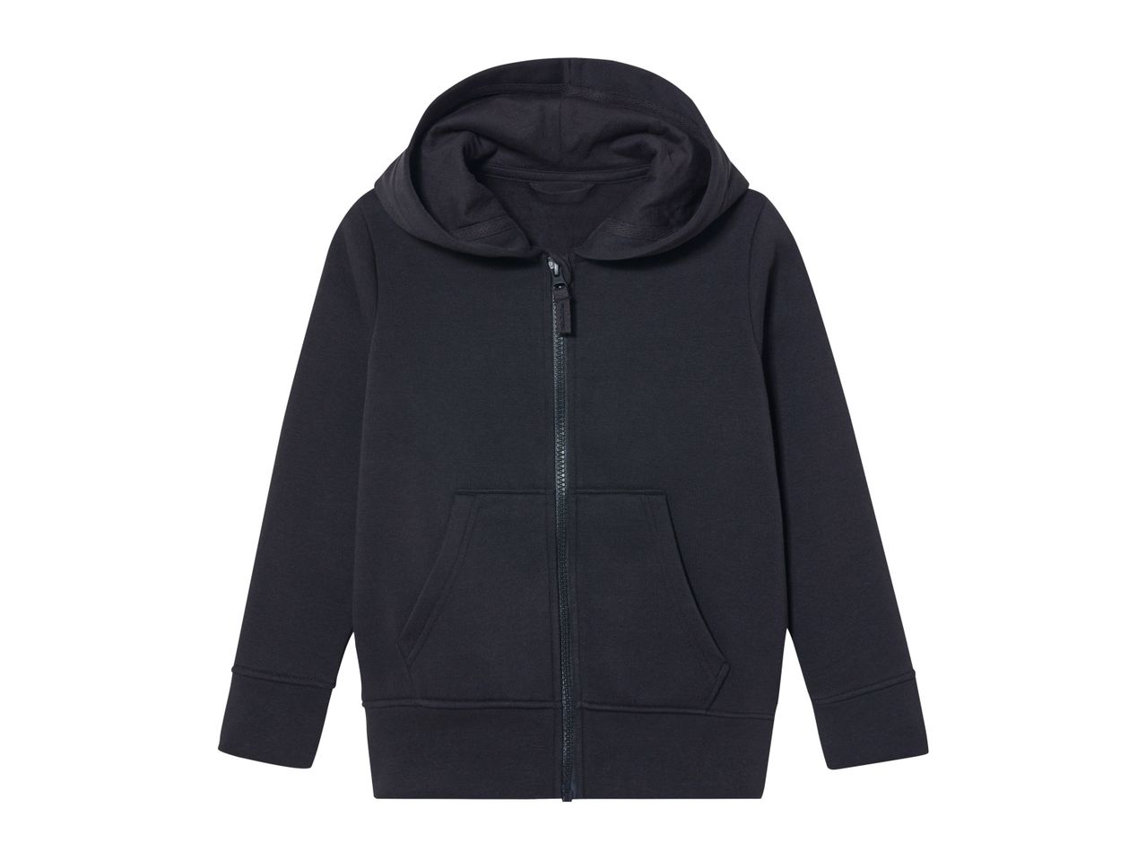 Kids' navy blue zip-up hoodie.
