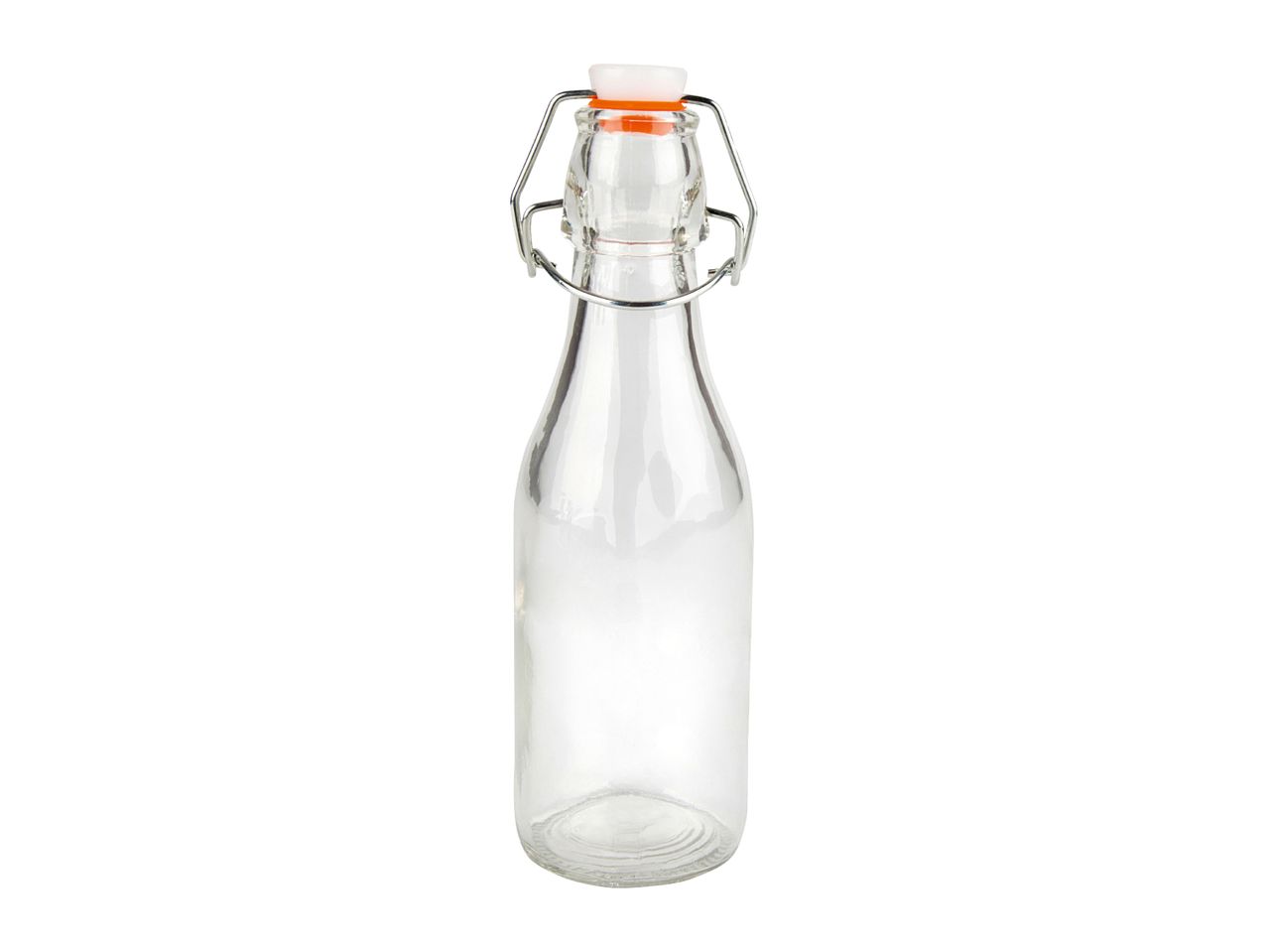 Empty glass bottle with a swing top lid