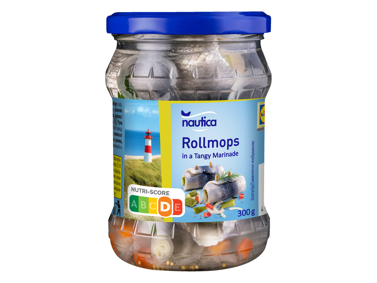 NAUTICA Маринована херинга ролмопс, буркан 300гр с Nutri-Score D.