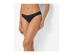Woman wearing black lace trim briefs.