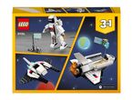 LEGO Creator 3in1 Space Shuttle set 31134, featuring an astronaut, a space shuttle, and a spaceship.
