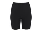Black ribbed cycling shorts with a high waist