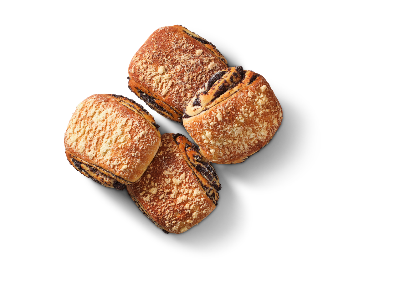 Kaks mooni seemnetega saiakest kollasel taldrikul.