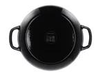 Black SilverCrest frying pan with two handles, bottom view