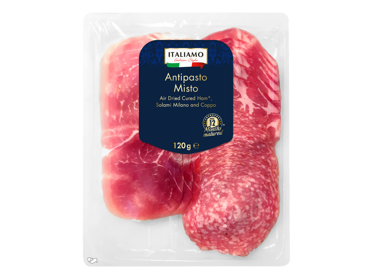 ITALIAMO Antipasto Misto: presunto seco, salame Milano e Coppa.