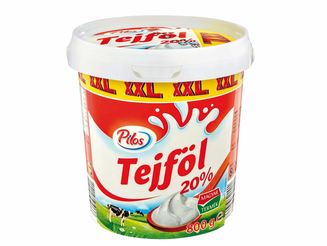 Pilos Tejföl 20%, krémes joghurt 800g-os kiszerelésben.
