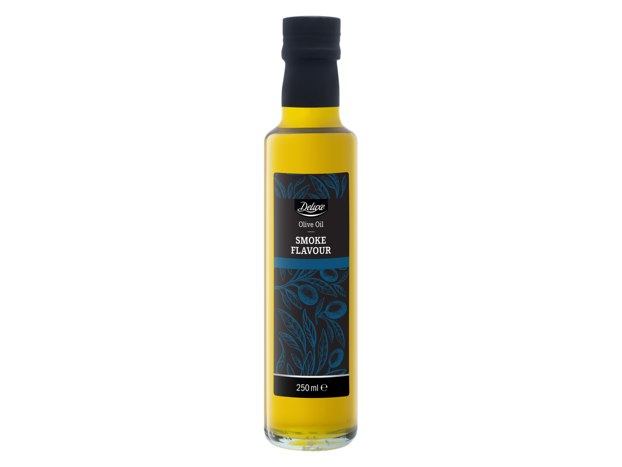 Deluxe alyvuogių aliejus su dūmo skoniu butelyje, 250 ml.
