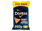 Een XXL-verpakking van 350g chips met zoete chilipepersmaak en Nutri-Score C.