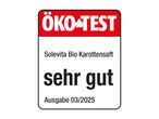 ÖKO-TEST Zertifikat: Solevita Bio Karottensaft, sehr gut.