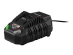 Black Parkside X 20V Team battery charger with a green indicator light.