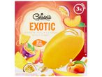 Glaces Gelatelli Exotic: glace à la vanille bourbon et sorbet aux fruits.