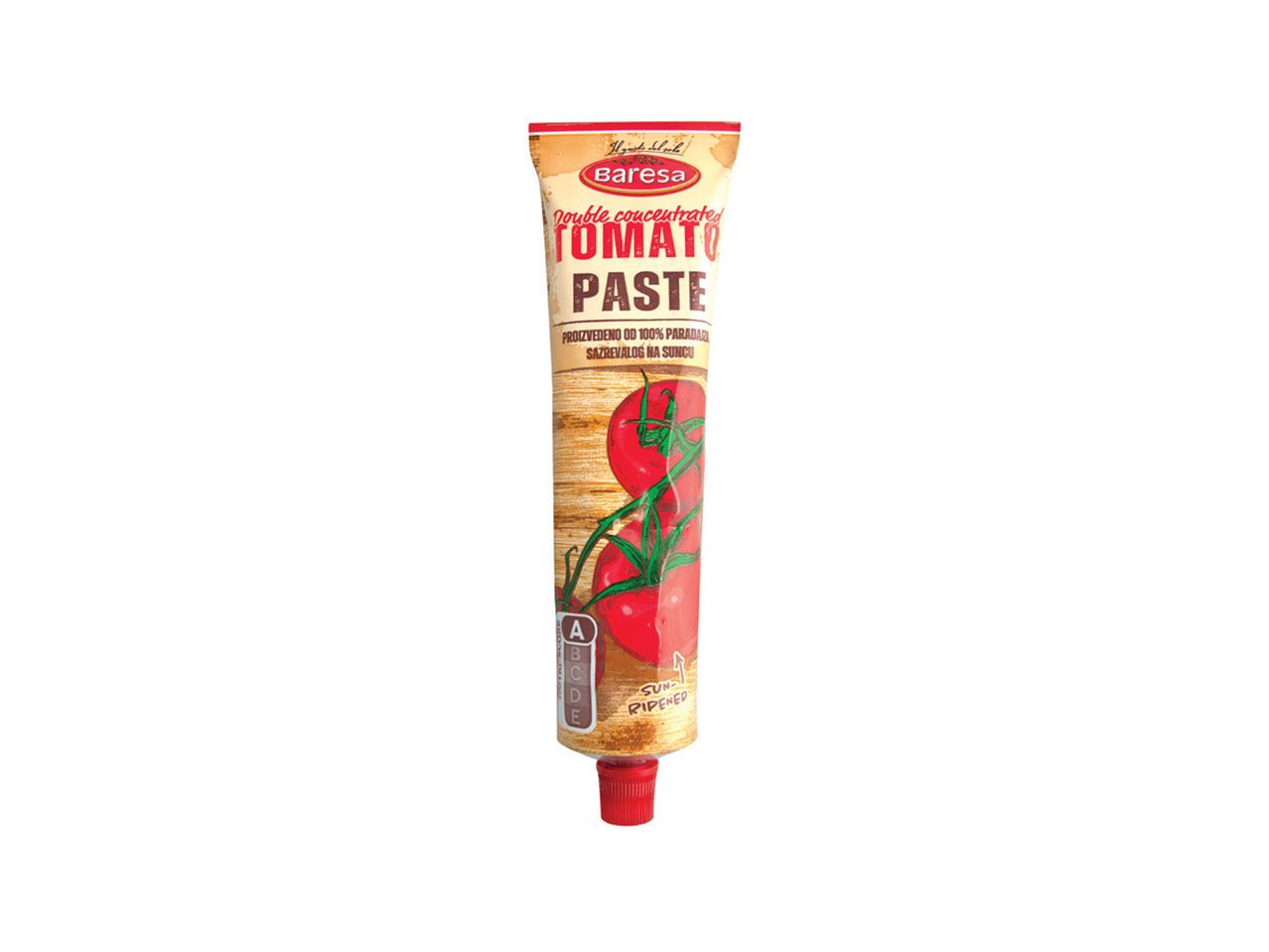 Pasta od paradajza Barese, dvostruko koncentrisana, od suncem sazrelih paradajza.