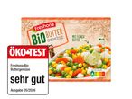 Verpackung für Bio-Buttergemüse mit ÖKO-TEST-Siegel „sehr gut“ und Nutri-Score A.