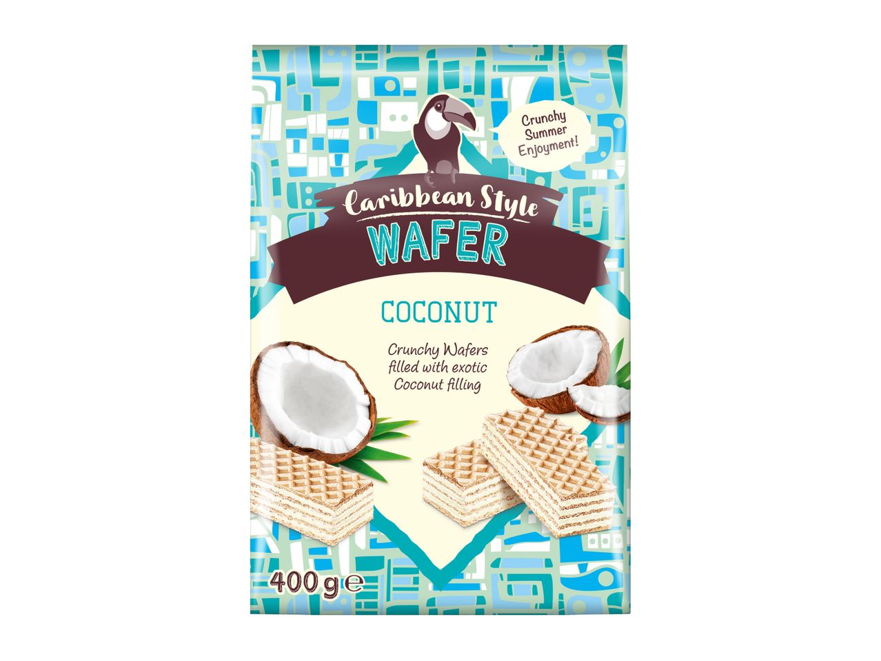 Caribbean Milk Wafer Coconut flavored snack package.