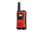 Red and black walkie-talkie with a digital display showing '05' and various icons.