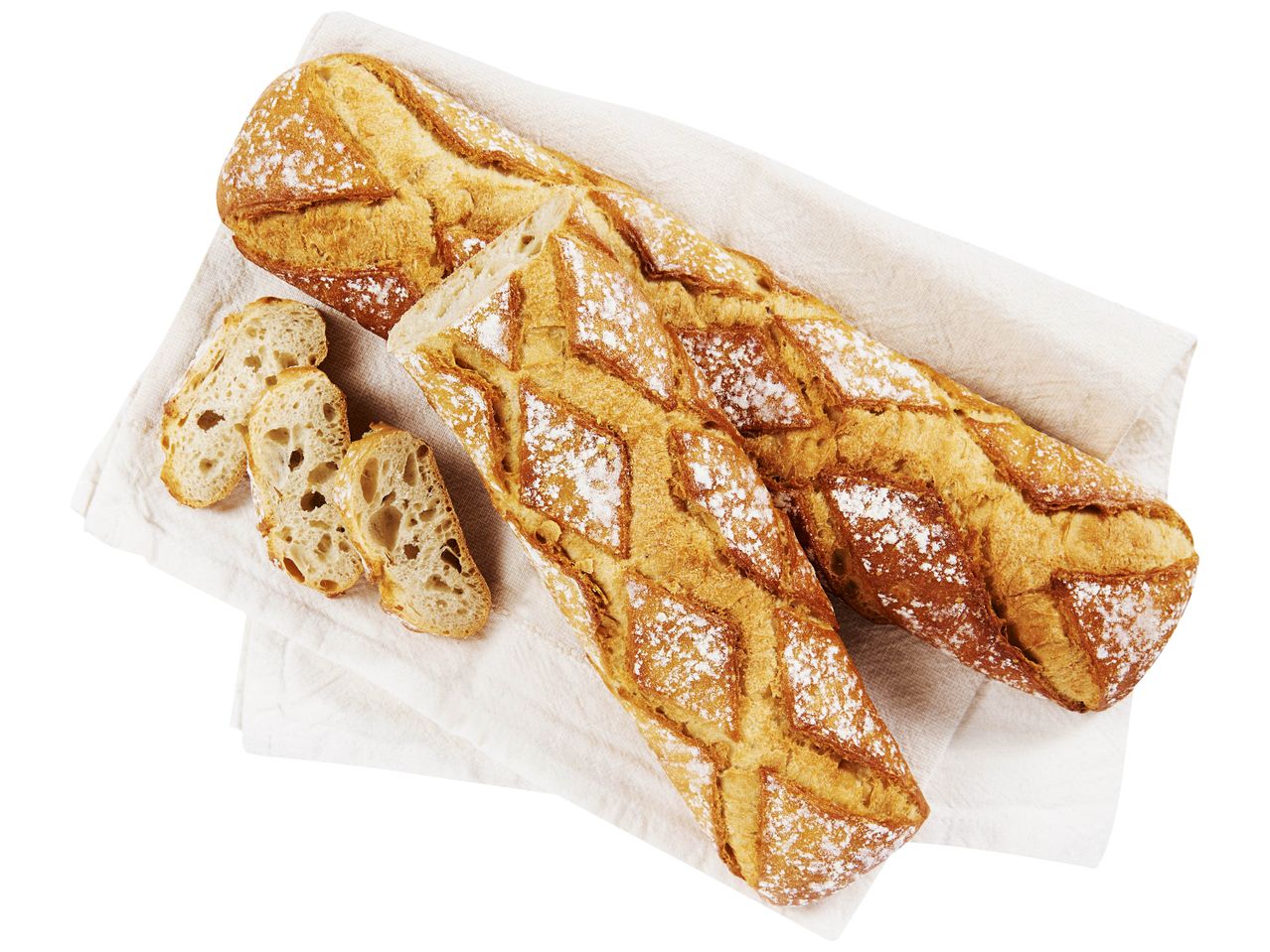 Deux pains au levain croustillants et des biscuits sablés.