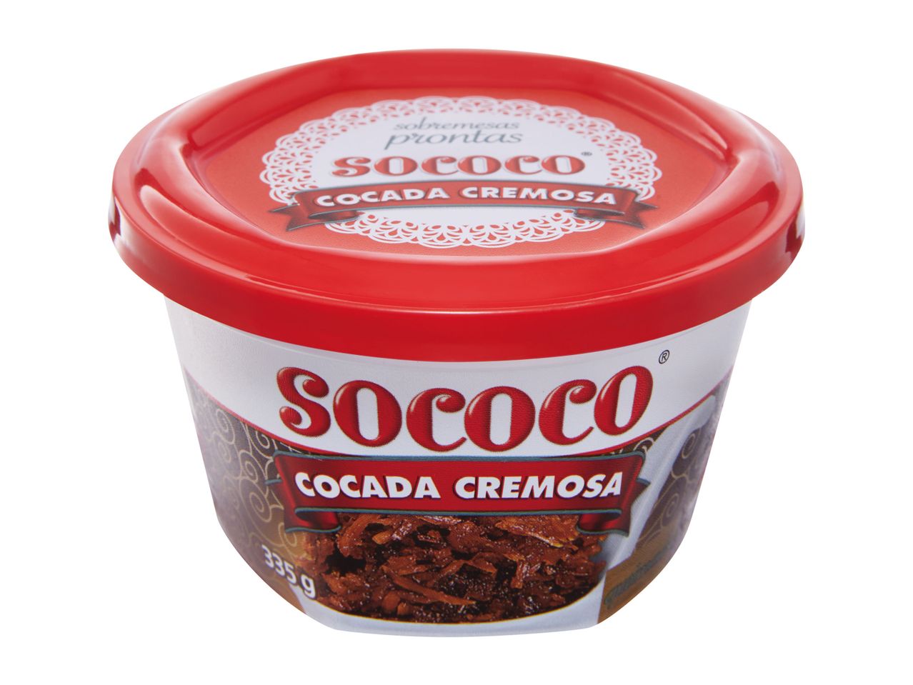 A small tub of Sococo creamy chocolate spread.