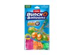 Self-sealing water balloons in pink, orange, and green, with a hose attachment, made from recycled plastic.