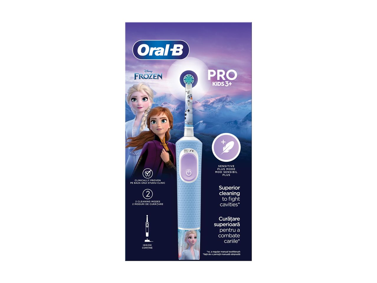 Ηλεκτρική οδοντόβουρτσα Oral-B Pro Kids 3+ με θέμα Frozen της Disney.