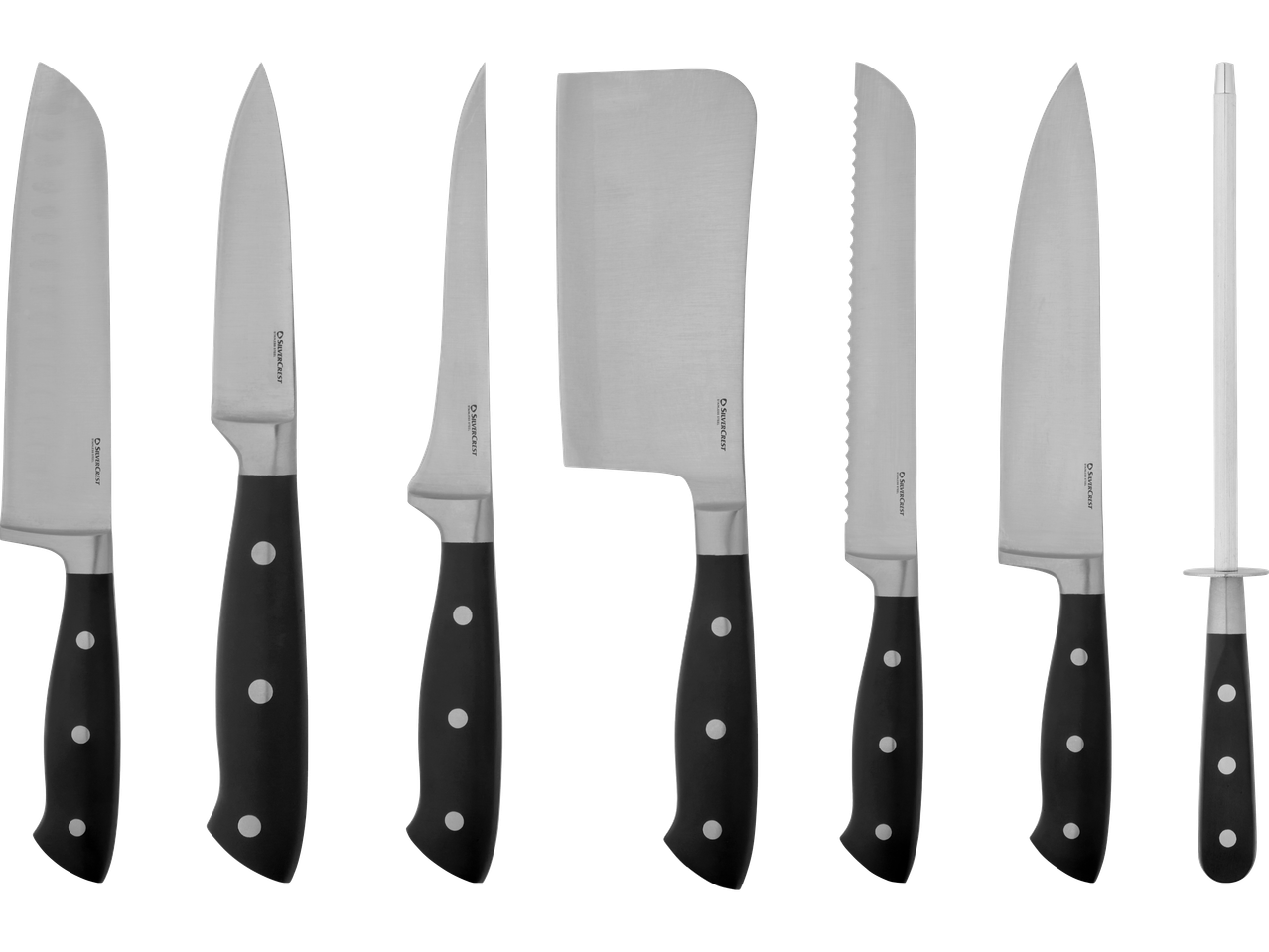 Silvercrest-knivar: kockkniv, brödkniv, slaktkniv, mm.
