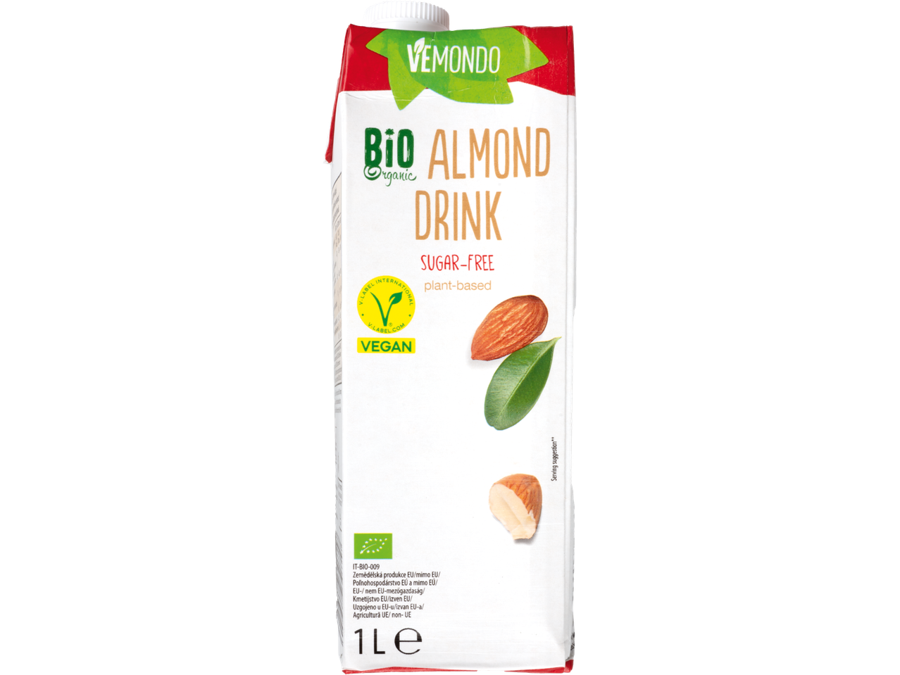 Băutură vegană de migdale Vemondo Bio, fără zahăr.