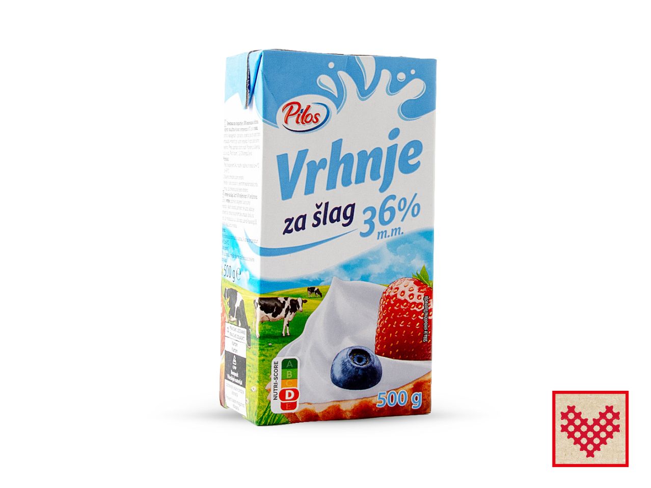Pakiranje vrhnja za šlag 36% mliječne masti.
