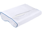 Livarno Home TopCool Neck Support Pillow, white with blue trim and zipper