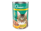 Sweet cat hrană umedă cu carne de pasăre pentru pisici adulte, 415g