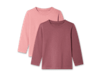 Zwei langärmelige T-Shirts in Rosa und Dunkelrot