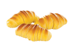 Três deliciosos croissants prontos para serem saboreados.