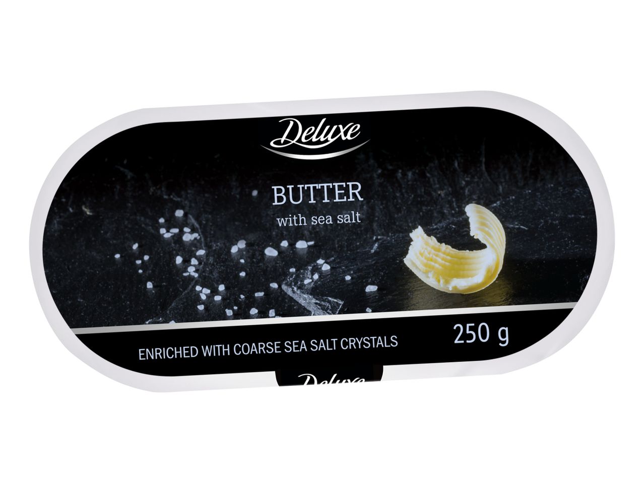 Pakiranje masla Deluxe s 250 g morske soli.