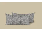 Fețe de pernă renforcé cu model floral gri și alb