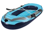 Crivit blue inflatable boat with oars.