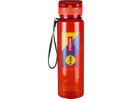 Uma garrafa de água vermelha da Lidl com o logotipo da Trek.