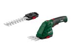Cordless grass and shrub shears with two interchangeable blades