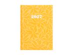 Yellow 2027 diary with a floral pattern.