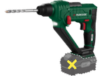 Parkside Cordless Hammer Drill with battery and a cross on it to indicate that the battery is not included.