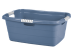 W5 blauwe wasmand met witte handvatten