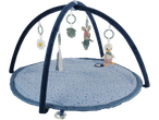 Lupilu® Baby Activity Gym with blue mat and hanging animal toys.