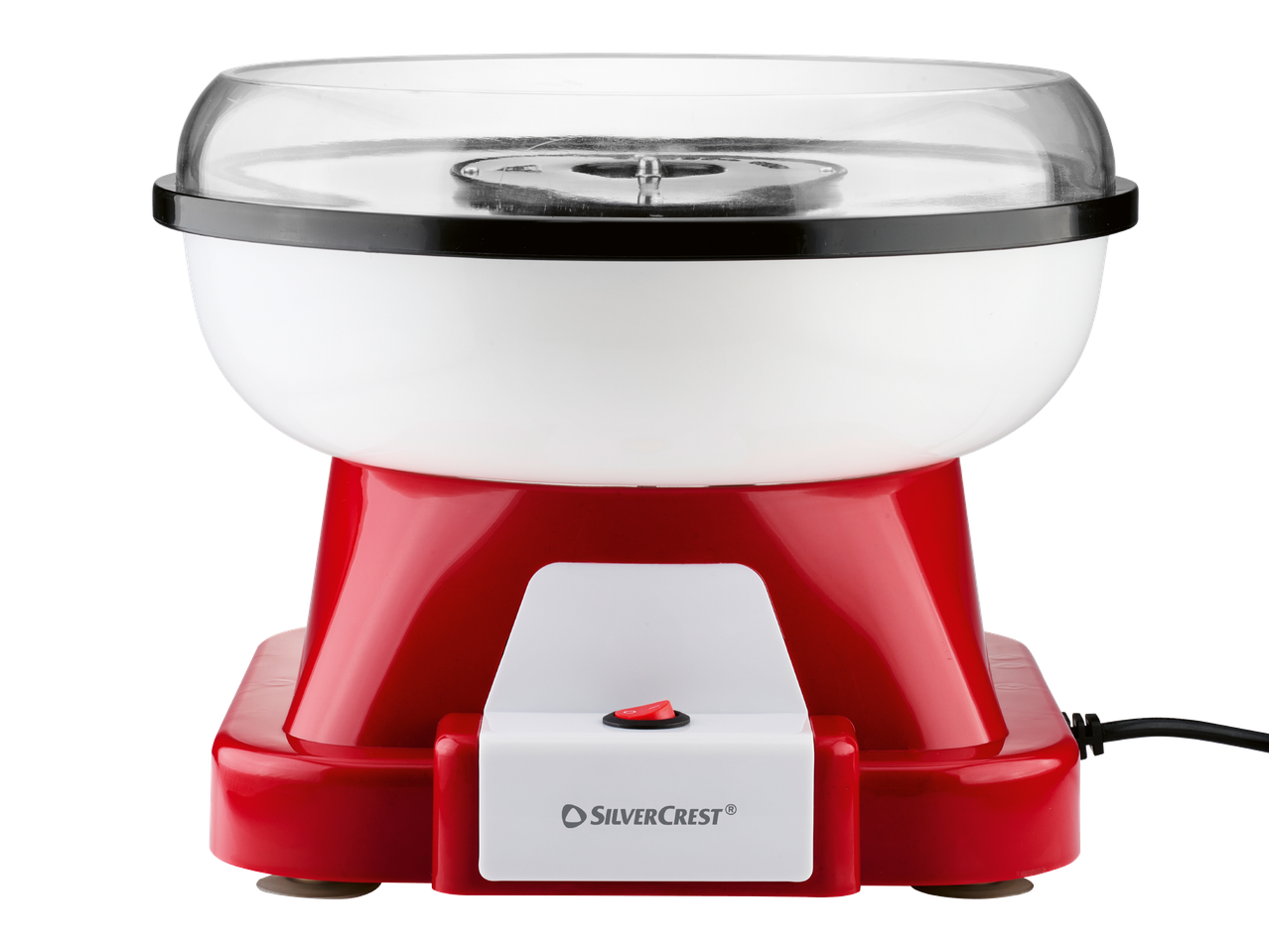 Машина за захарен памук Silvercrest® в червено и бяло.
