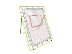 Green sports rebounder net with a red target square, for practicing ball skills.