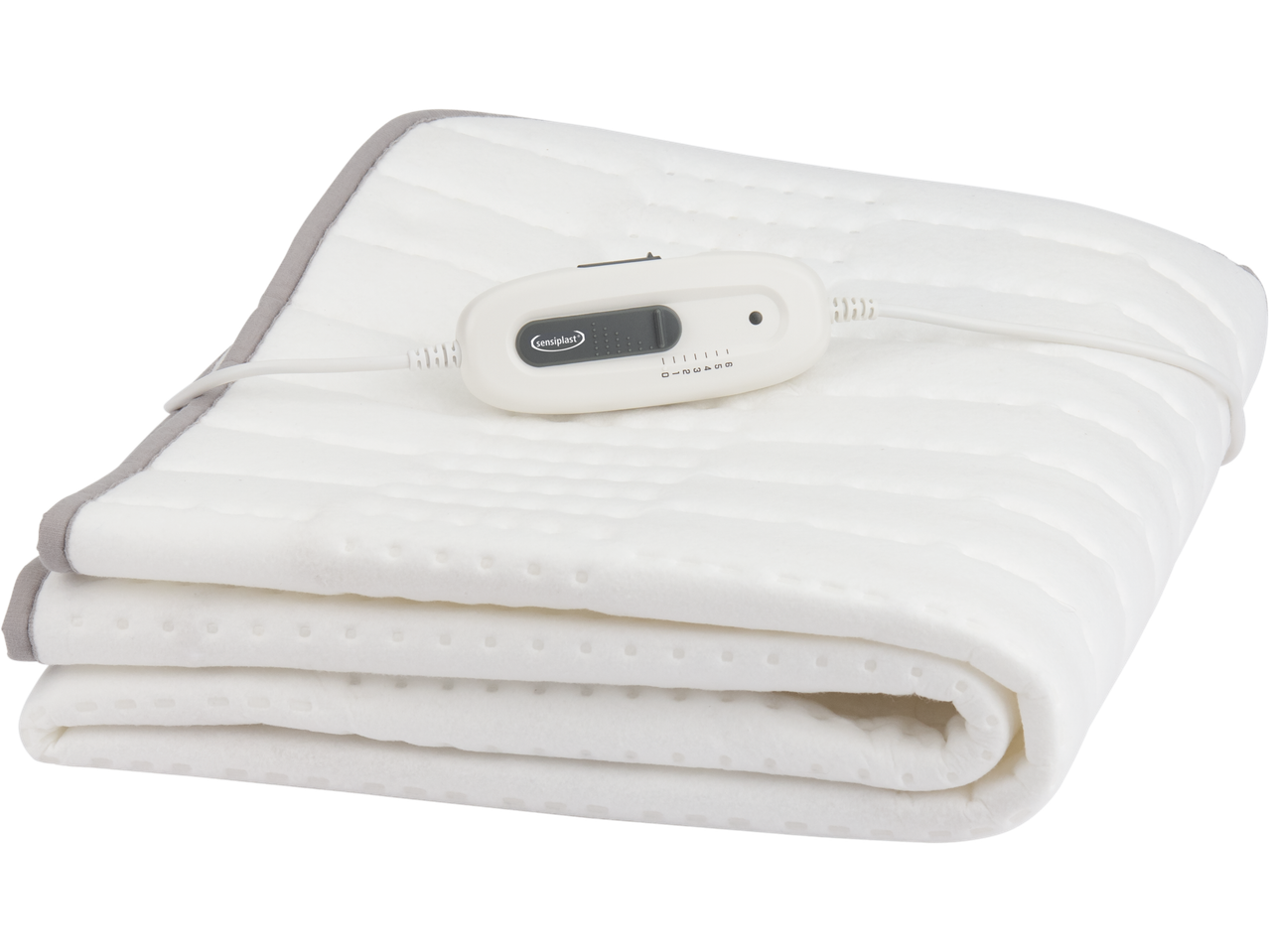 SENSIPLAST® heated mattress pad with control unit and six heat settings.