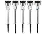 Livarno LED Solar Lights, set of 5, with stainless steel and black solar panels