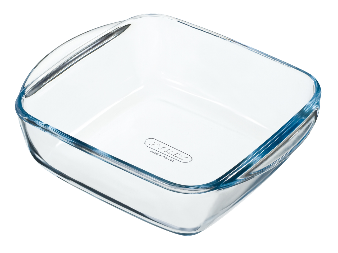 Квадратна стаклена посуда за печење Pyrex.